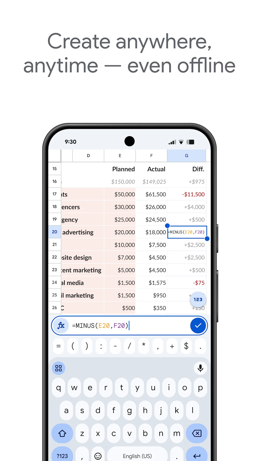 Google Sheets screenshot