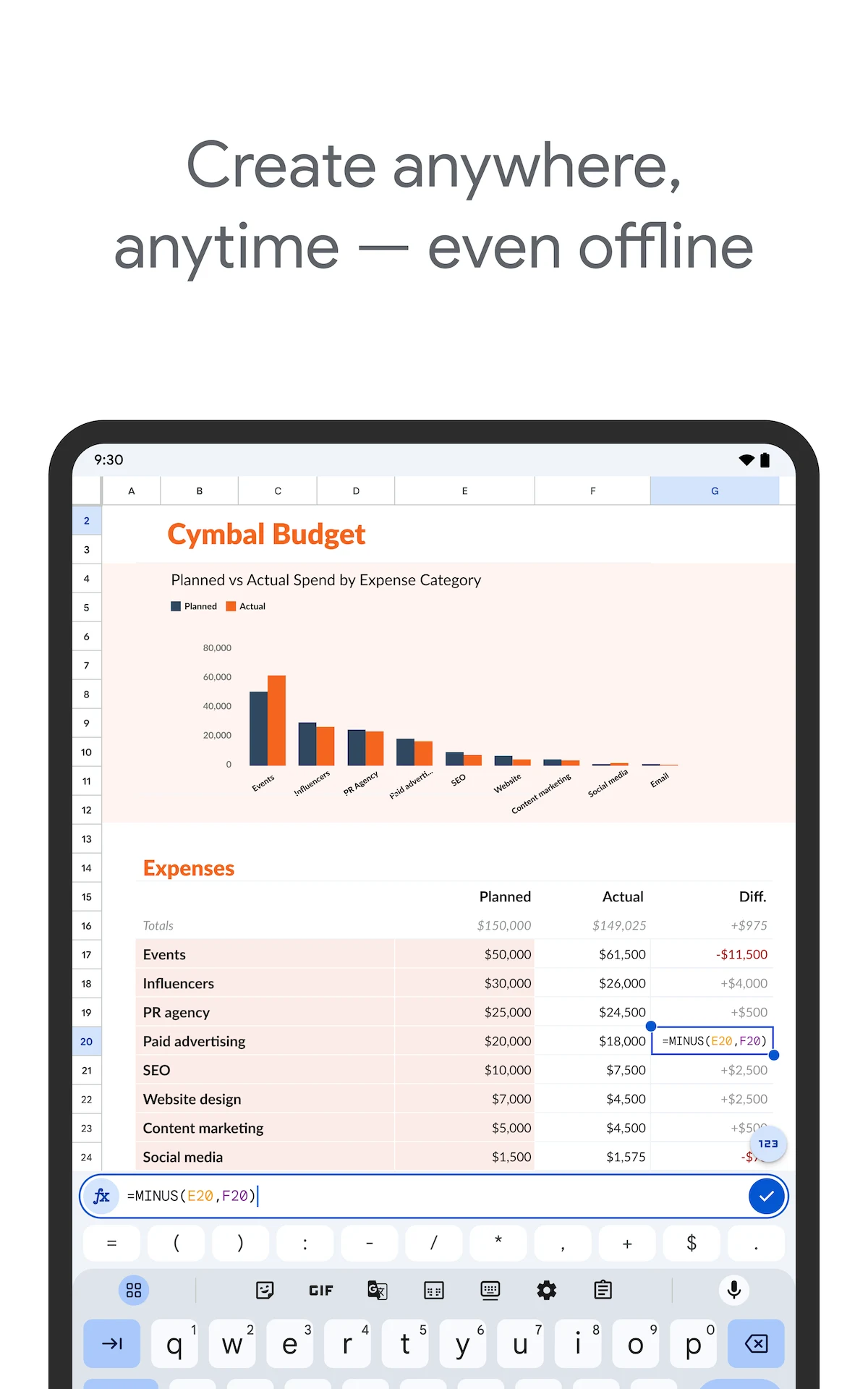 Google Sheets screenshot